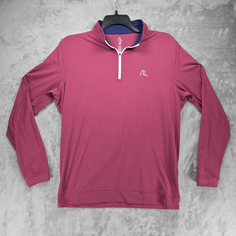 Rhoback Men's Burgundy Quarter-Zip Pullover Sz M Golf Sports Casual